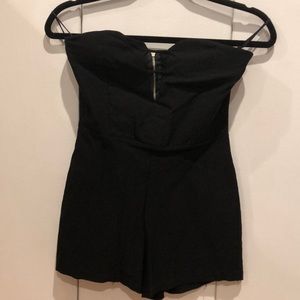 Strapless shorts romper